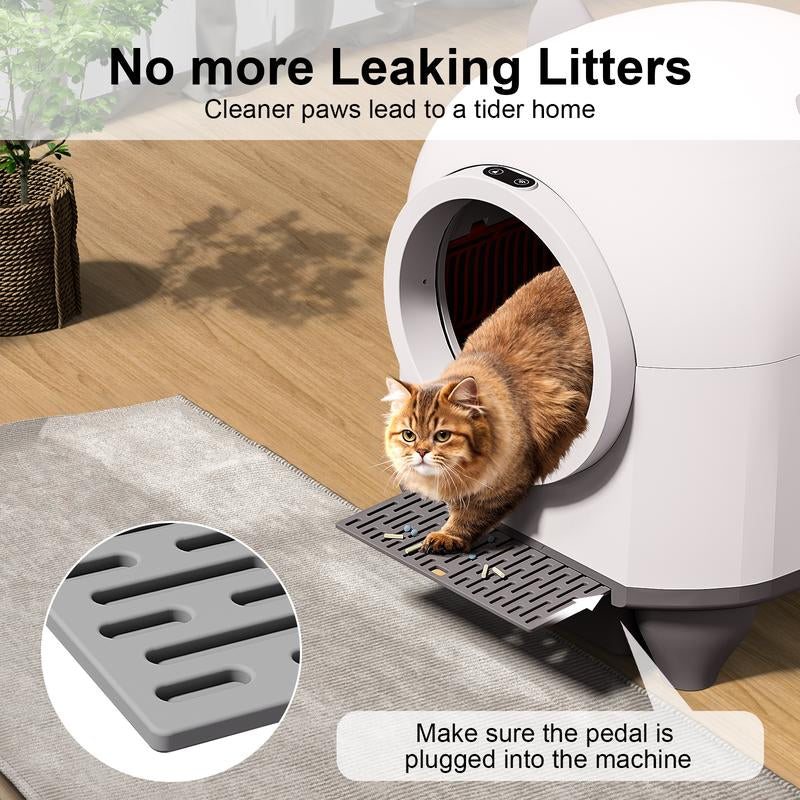 Smart Low-Noise Auto-Cleaning Litter Box 80L Self Cleaning Cat Litterbox App-Controlled with 10 Smart Sensors, Safetyprotection,Easy Maintenance, Easy Setup & Clean Storage Box
